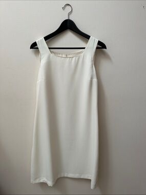 Cream Sleeveless Midi Shift Dress